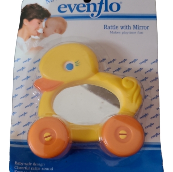 Vtg evenflo baby Duck Rattle With Mirror - Picture 3 of 3